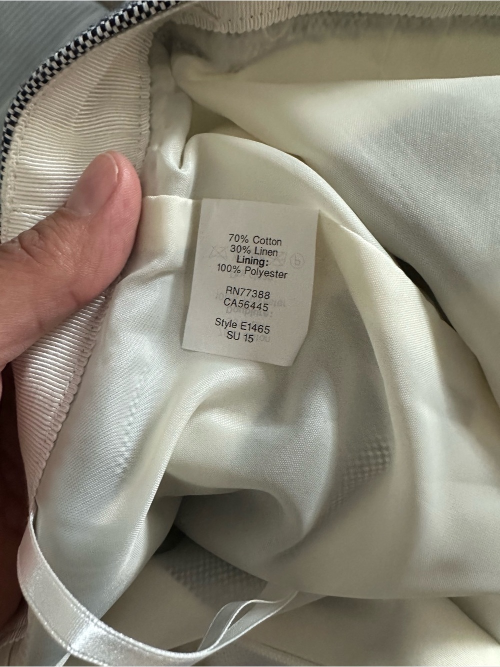 J. Crew Navy and White Striped A-Line Linen Skirt - Picture 6 of 6